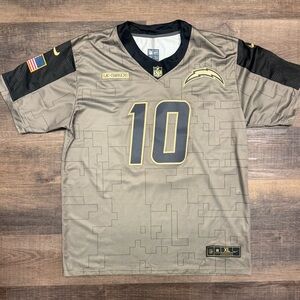 Justin Herbert LA Chargers Mens XL Salute to Service Nike Jersey Green/Military